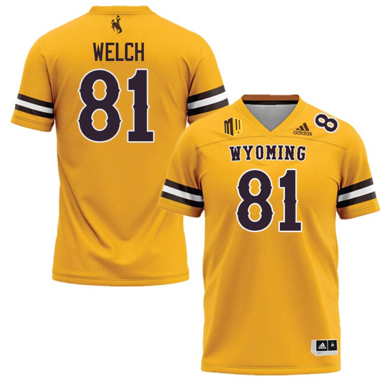 Wyoming Cowboys #81 Treyton Welch College Football Jerseys,Uniforms-Gold